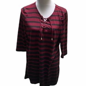 Christopher & Banks Lace up Striped Tunic